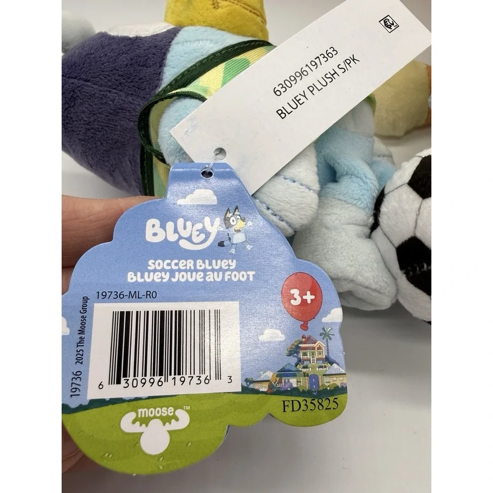 2026 SOCCER BLUEY & BINGO SET 2 Stuffed Plush w/Uniform & Ball 7.5